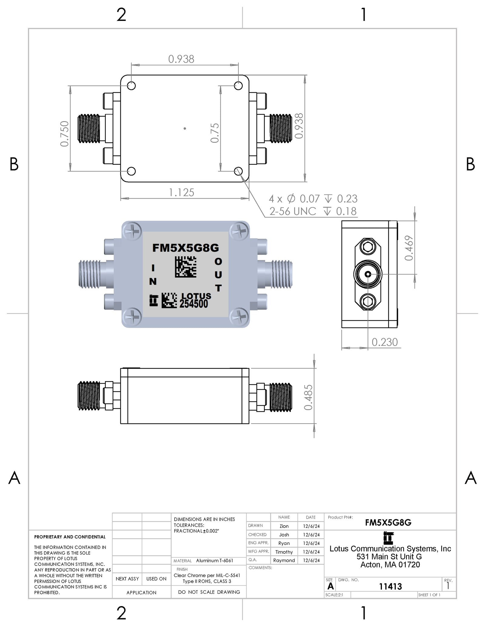 Passive Freq. Multiplier x5 (OUTPUT 5-8GHz) FM5X5G8G