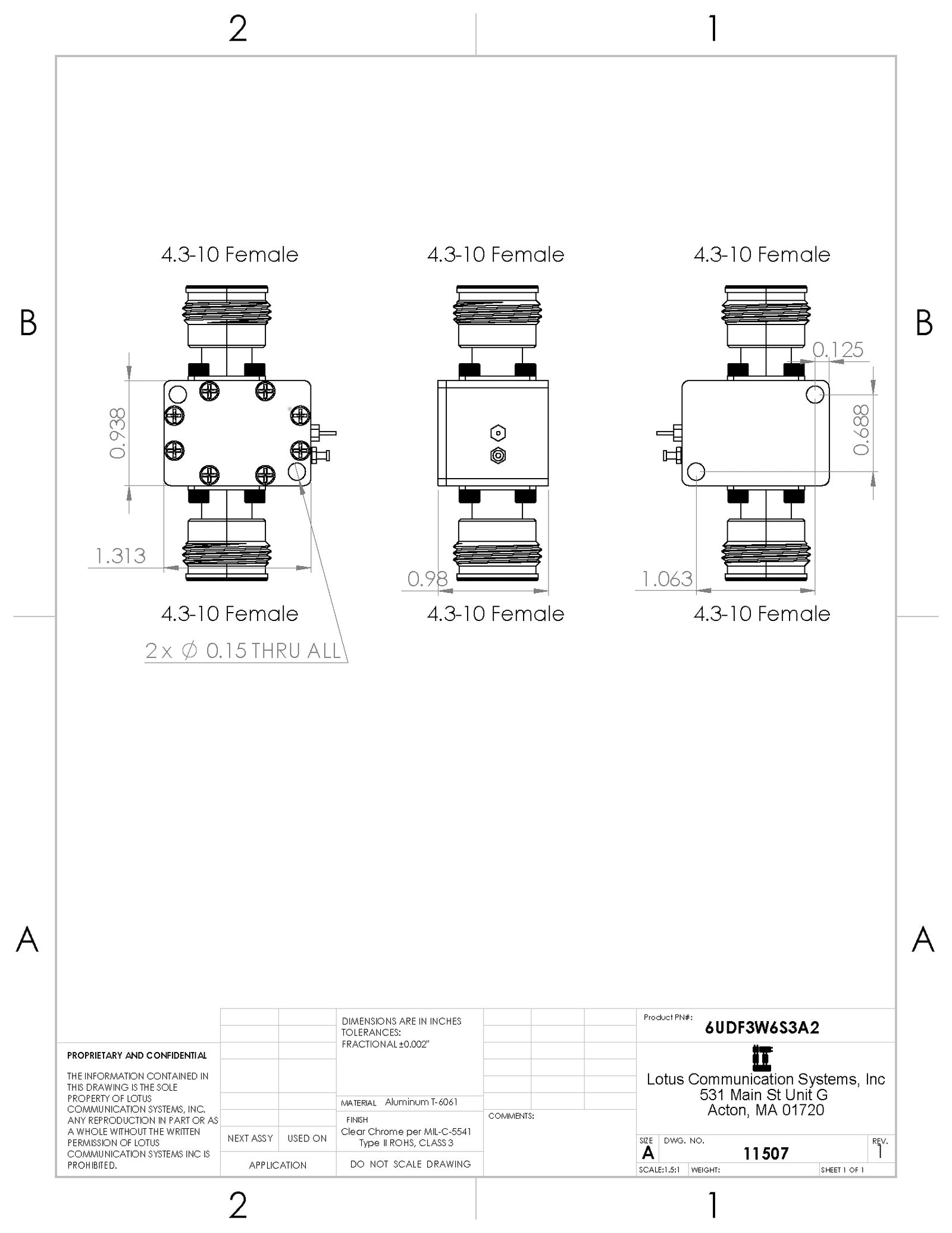 Bias Tee 4.3-10 Broadband 10M-1GHz (Max. 2.3A 100V DC)