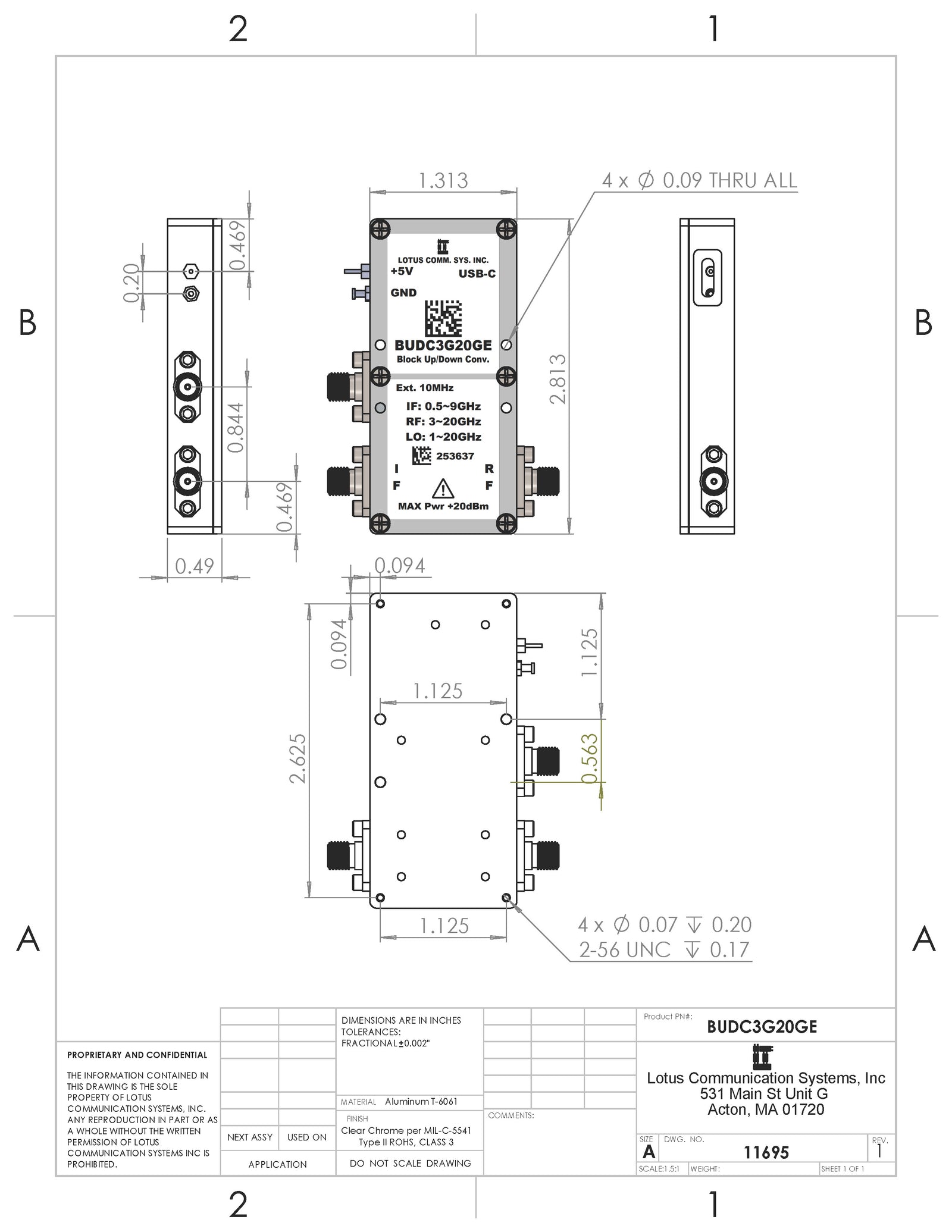 Software Defined Block Up/Down Converter 3G~20GHz Ext. 10MHz Ref.