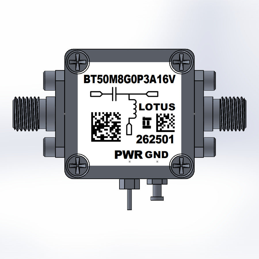 Bias Tee Broadband 50 MHz to 8.2 GHz (Max. 300mA 16V DC)