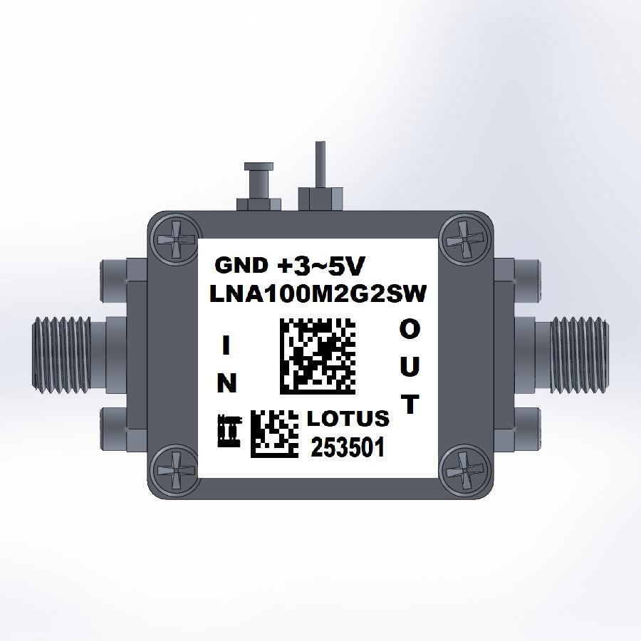 Low Noise Amplifier 0.45dB NF 100M~2GHz 40dB Gain 20dBm P1dB SMA - 2 Stage High Gain
