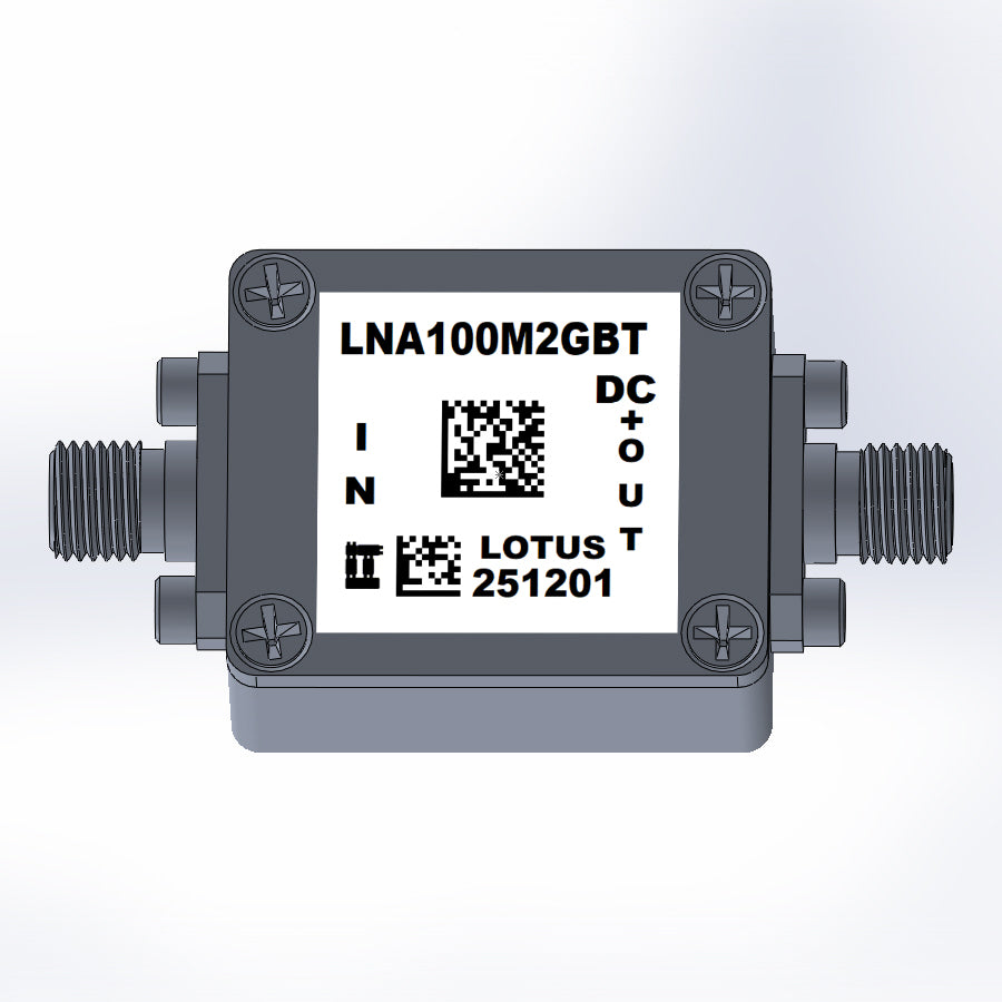 Broadband Low Noise Amplifier 0.45dB NF 0.1GHz to 2GHz 20dB Gain with Bias Tee