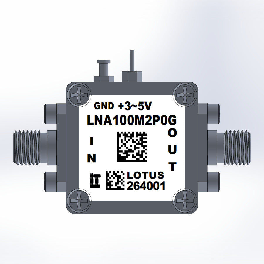 Low Noise Amplifier 0.45dB NF 100MHz to 2GHz 20dB Gain 20dBm P1dB SMA