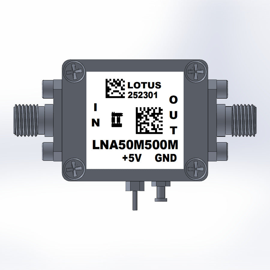 Low Noise Amplifier 1.0dB NF 50MHz to 500MHz 23dB Gain 20dBm P1dB SMA LNA50M500M