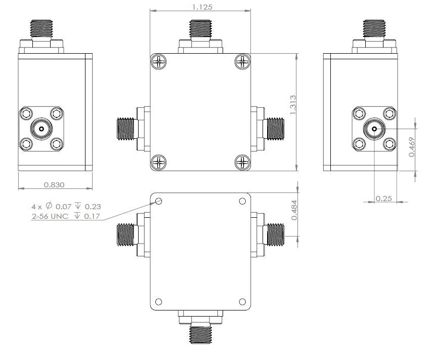 Bias Tee Broadband 10 MHz to 15 GHz (Max. 7A 100V DC)