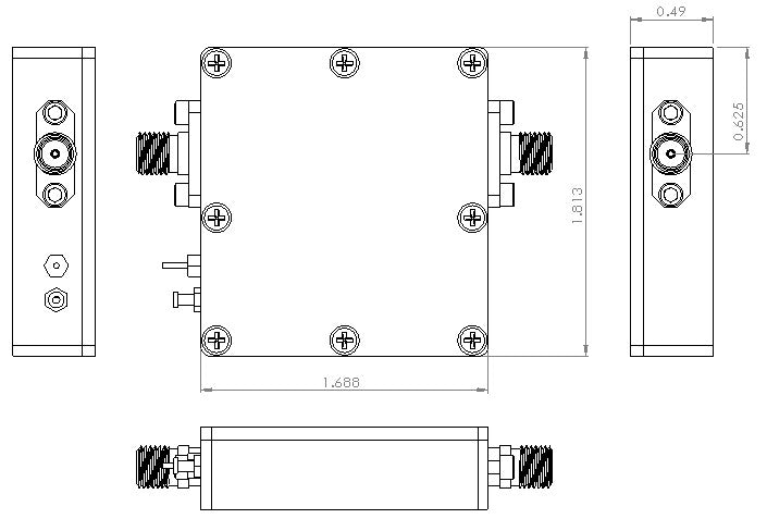 Low Noise Amplifier 1.9dB NF DC to 20GHz 15dB Gain 25dBm P1dB 2.92mm Connector