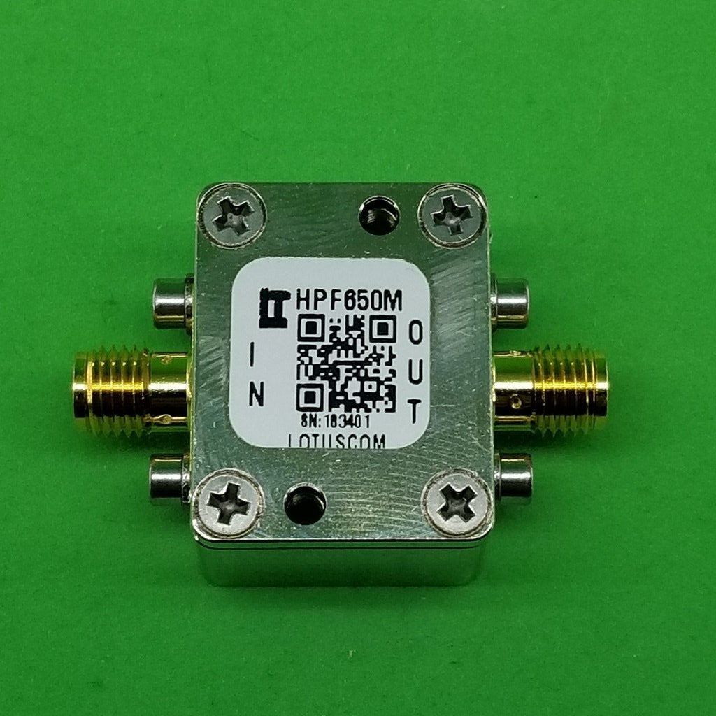 High Pass Filter (LTCC Construction) HPF650M Pass Band 710M - 2490MHz