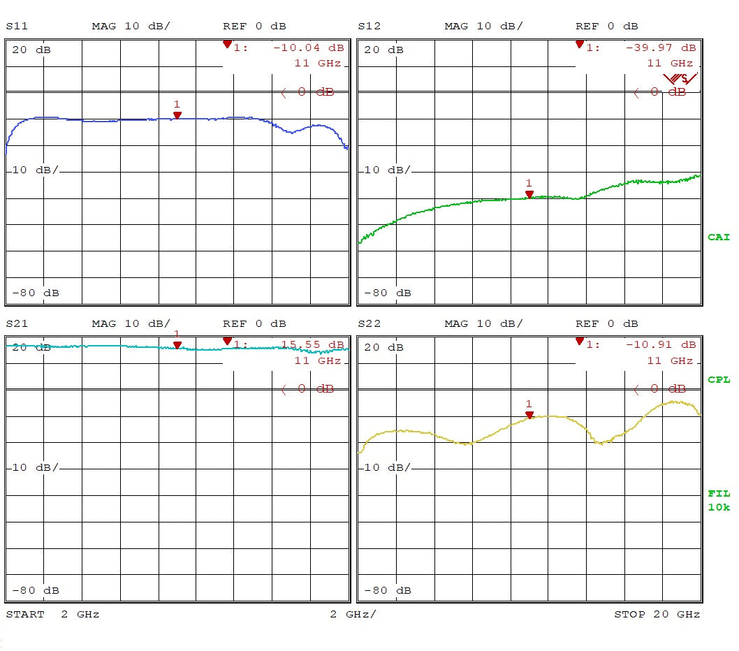 Low Noise Amplifier 3.0dB NF 2~20GHz 16dB Flat Gain 19.5dBm P1dB SMA