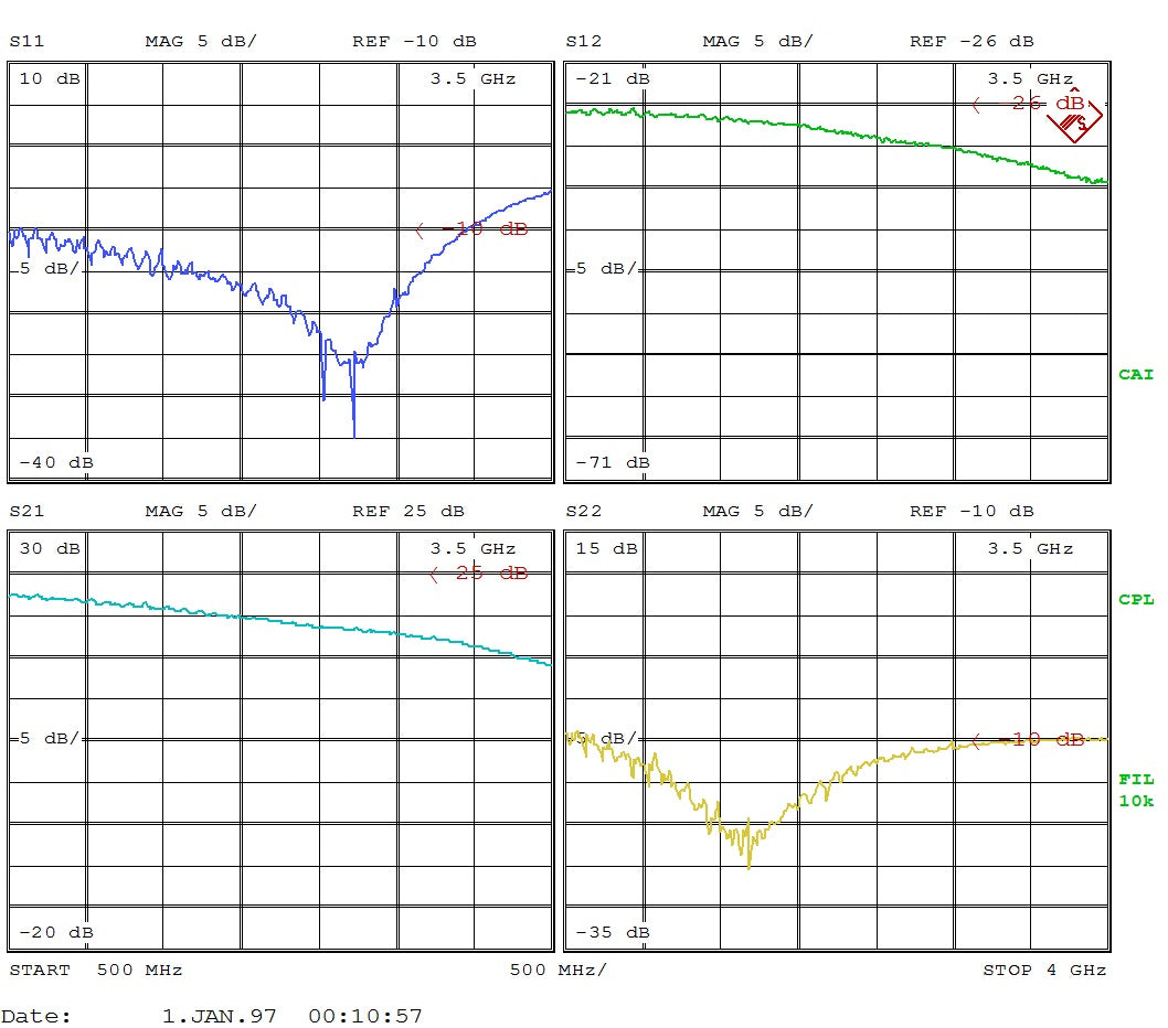 Low Noise Amplifier 1.3dB NF 500MHz to 4GHz 21dB Gain 22dBm P1dB SMA LNA500M4G
