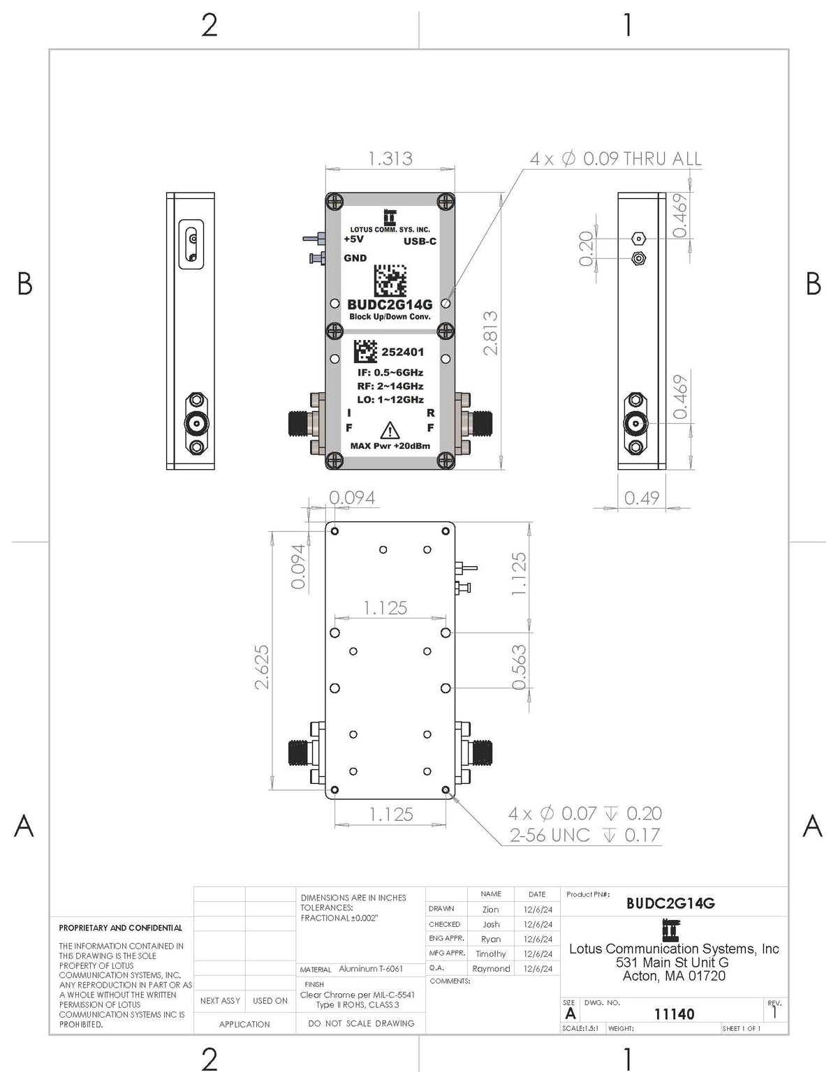 Software Defined Block Up/Down Converter 2G~14GHz BUDC2G14G