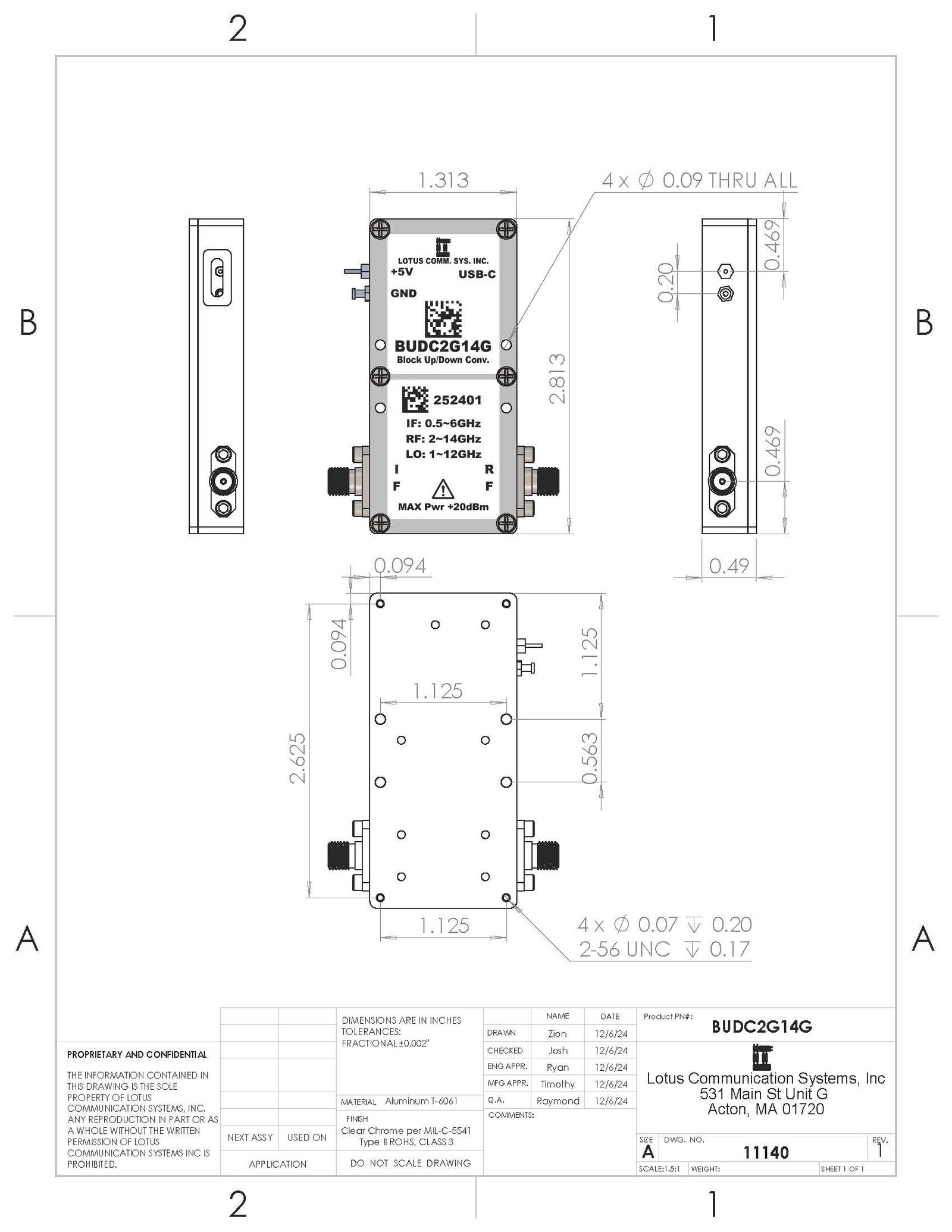 Software Defined Block Up/Down Converter 2G~14GHz BUDC2G14G