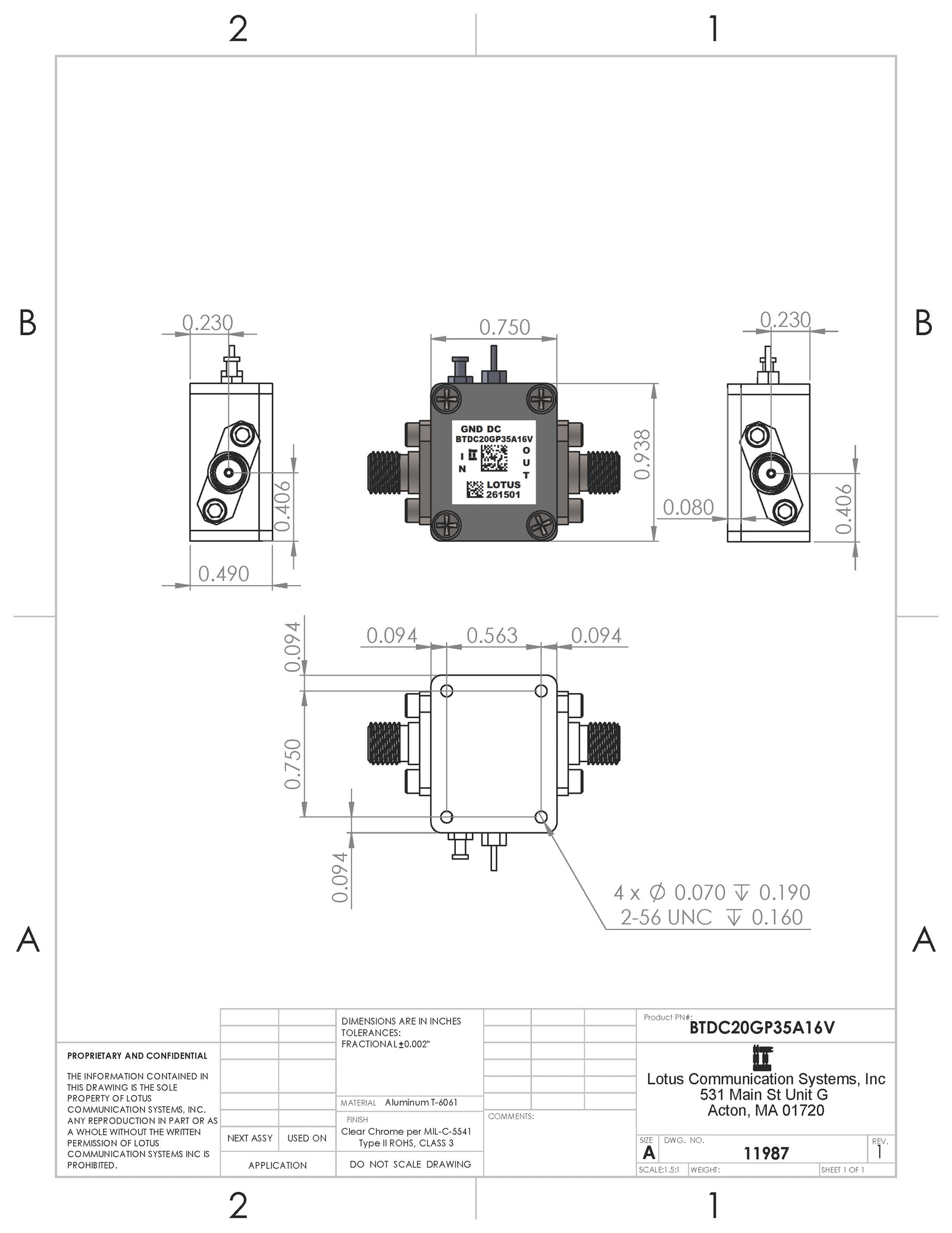 Bias Tee DC~20GHz 0.35A 16V