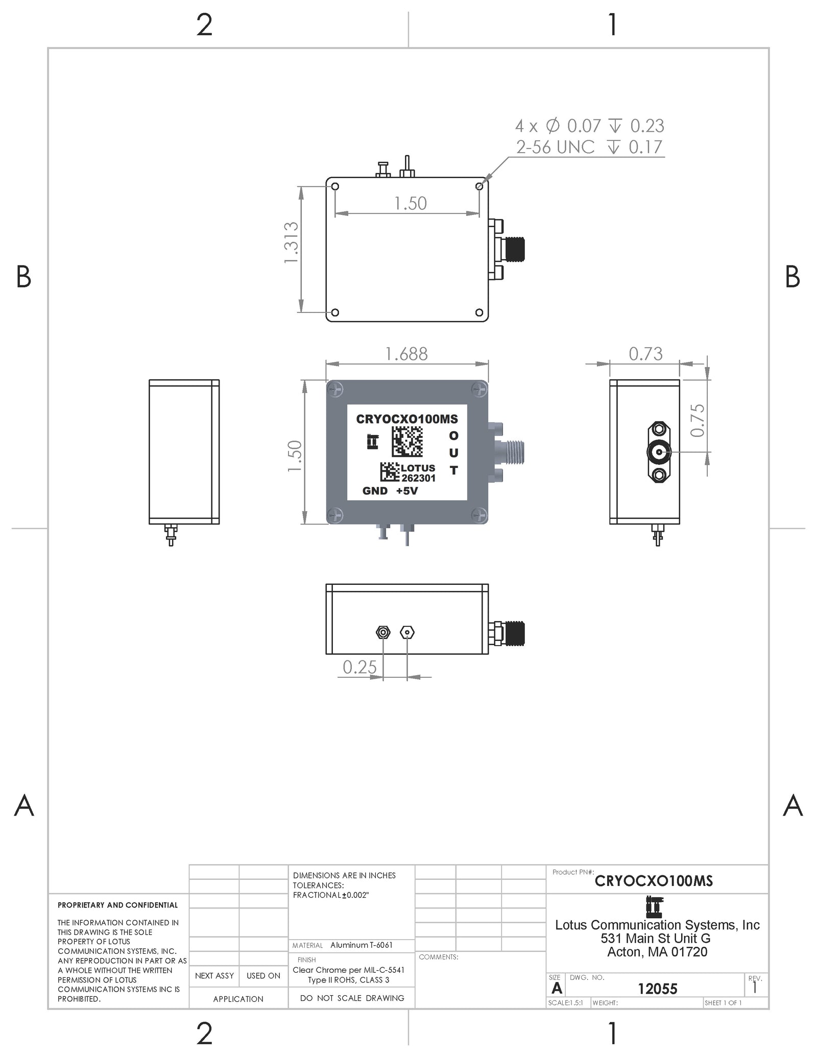 Oscillator OCXO (Stratum 3) 100MHz (±30 ppb)