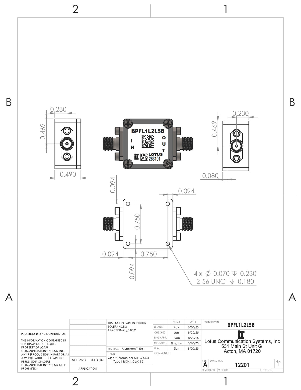GNSS L1, L2, and L5 Band Pass Filter DC Pass Through