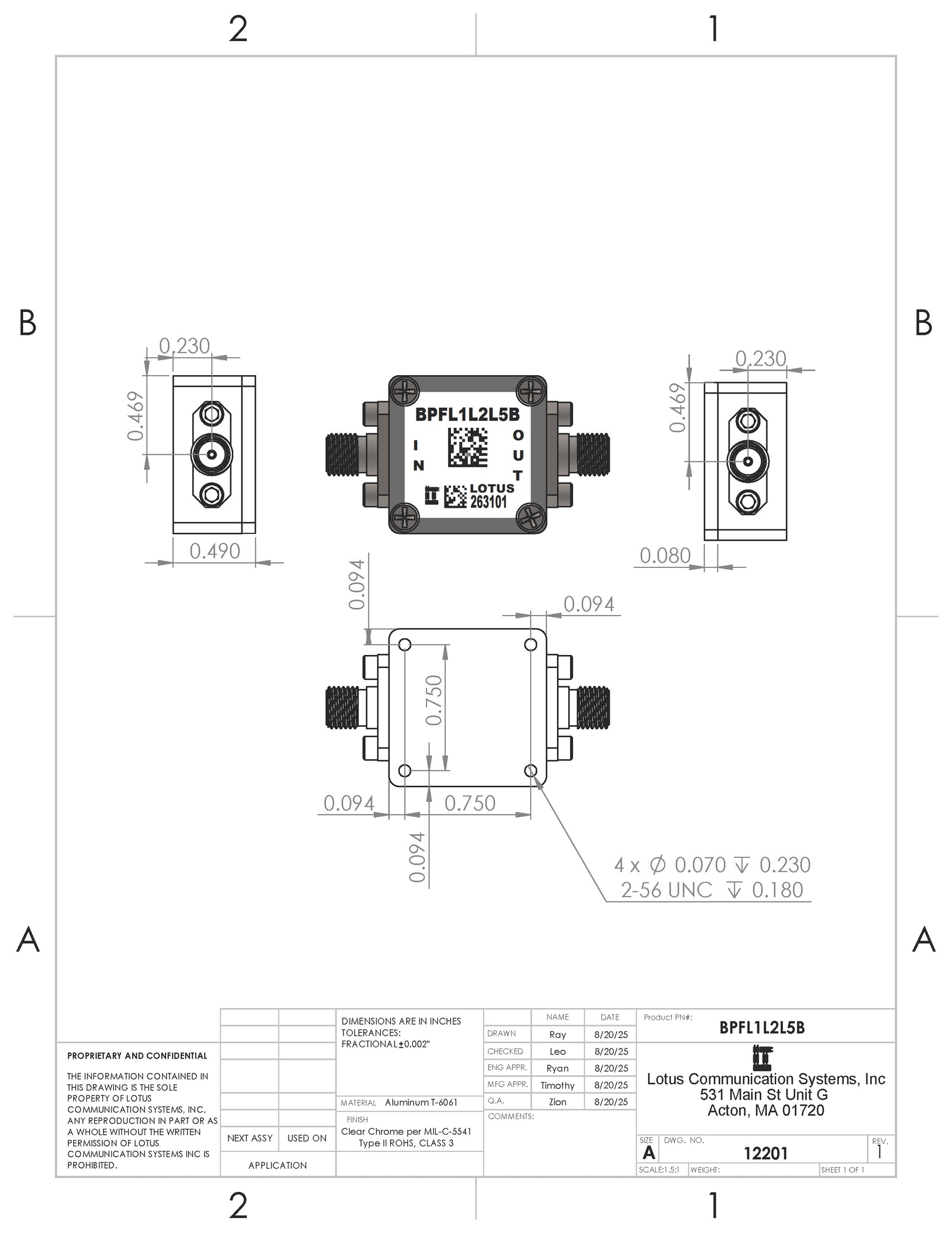 GNSS L1, L2, and L5 Band Pass Filter DC Pass Through