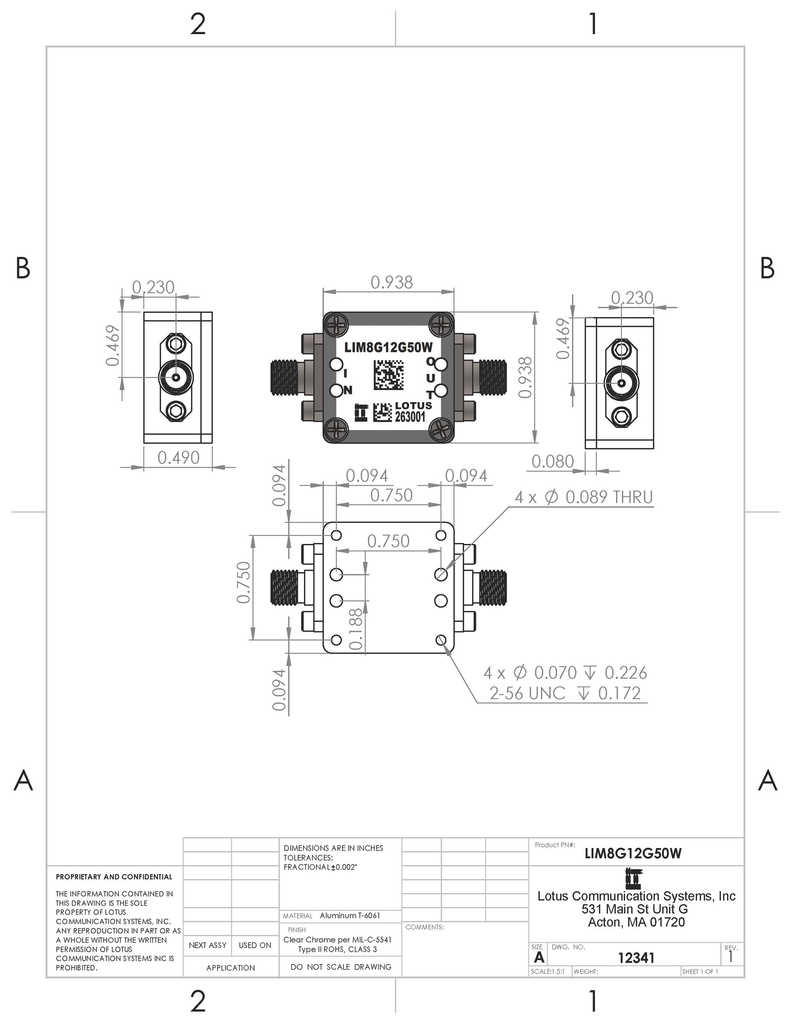 RF Limiter 8G - 12 GHz 50 Watts