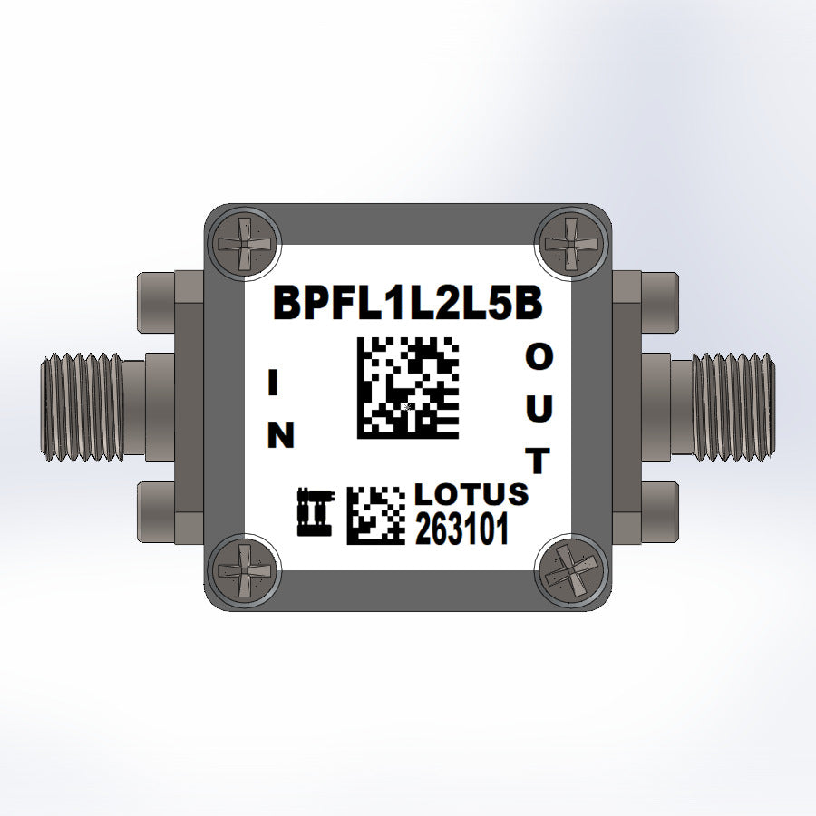GNSS L1, L2, and L5 Band Pass Filter DC Pass Through