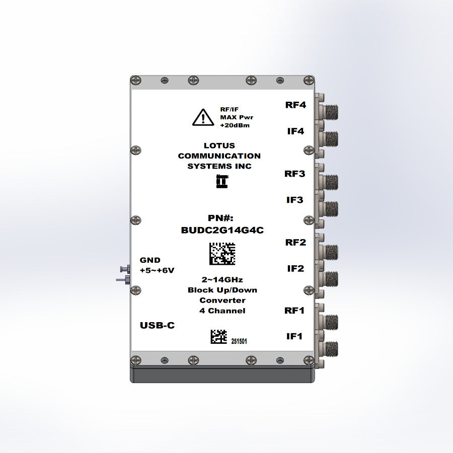 4 Channel Phase Coherent Block Up/Down Converter 2G~14GHz BUDC2G14G4C