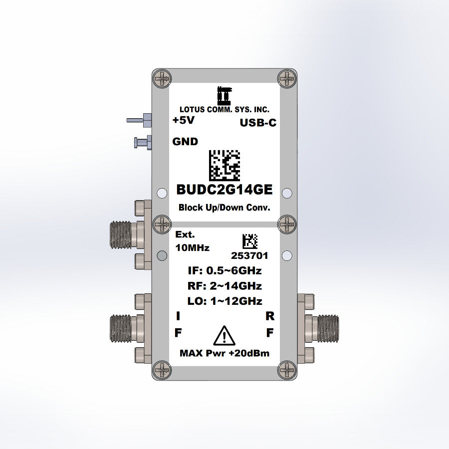Software Defined Block Up/Down Converter 2G~14GHz w/ Ext. Ref.