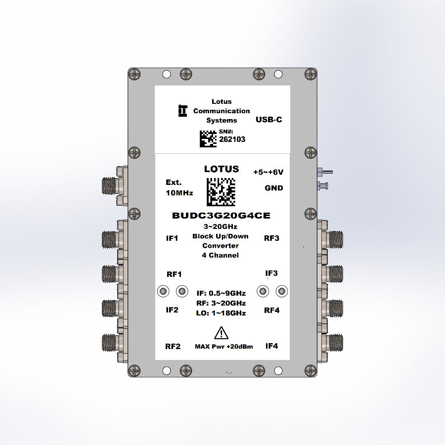 4 CH Bock Up/Down Converter 3G~20GHz RF Ext. 10MHz Ref