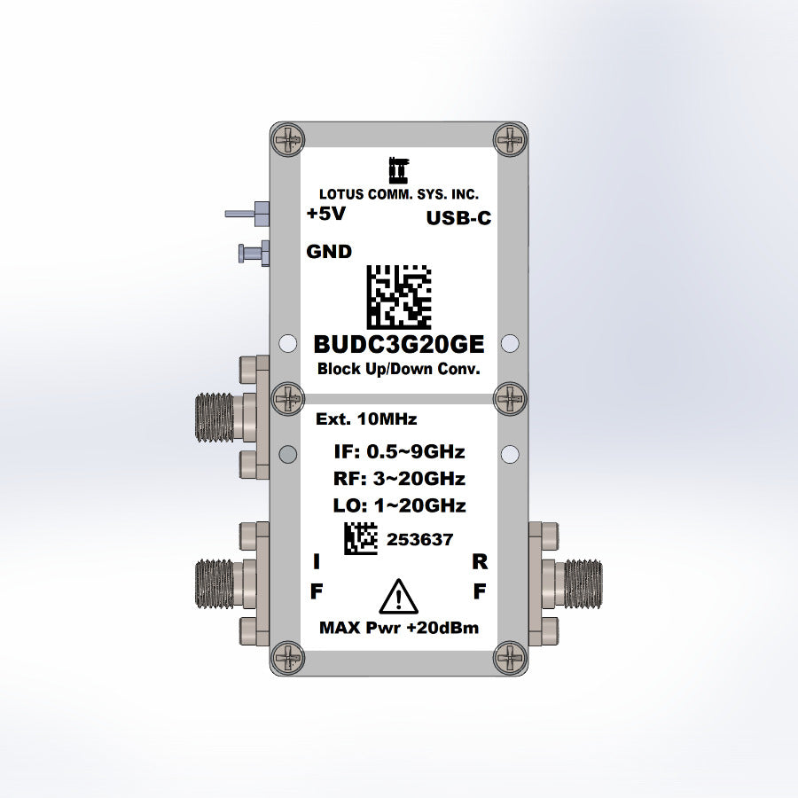 Software Defined Block Up/Down Converter 3G~20GHz Ext. 10MHz Ref.