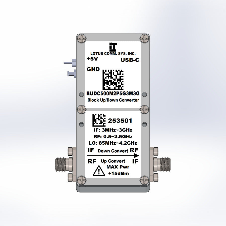 Block Up/Down Converter RF: 0.5~2.5GHz, IF: 3M~3GHz