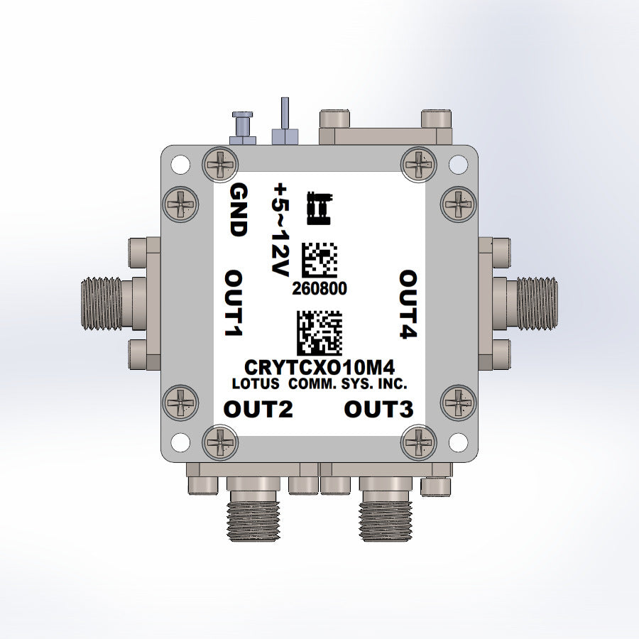 Clock Distribution 4 Outputs TCXO 10 MHz (0.28 ppm) (Wide Voltage +5~12V)
