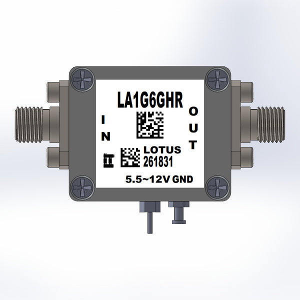 Low Noise Amplifier 1.0dB NF 1GHz to 6GHz 34dB Gain SMA - LOTUS