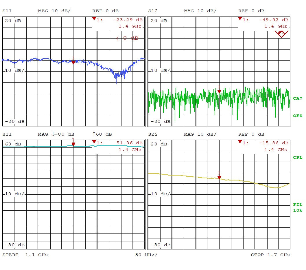 GPS/GNSS Low Noise Amplifier 0.6dB NF 1.1G-1.7GHz 50dB Gain
