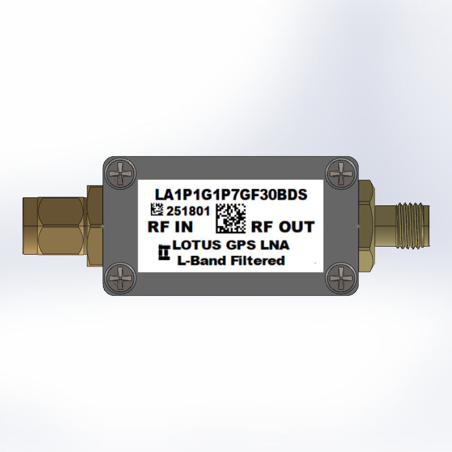 GPS/GNSS Low Noise Amplifier 0.6dB NF 1.1G-1.7GHz 30dB Gain L-Band Filtered