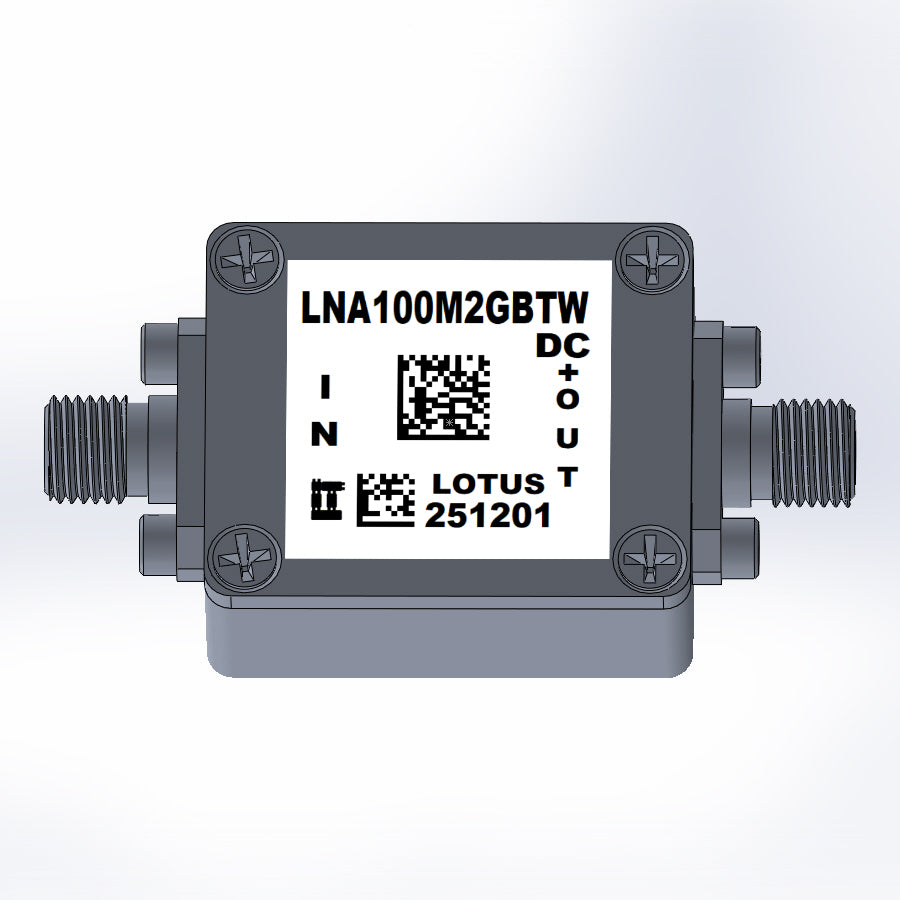 Broadband Low Noise Amplifier 0.45dB NF 0.1GHz to 2GHz 20dB Gain with Bias Tee