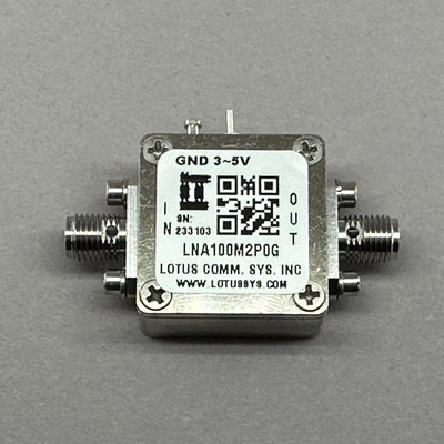 Low Noise Amplifier 0.45dB NF 100MHz to 2GHz 20dB Gain 20dBm P1dB SMA