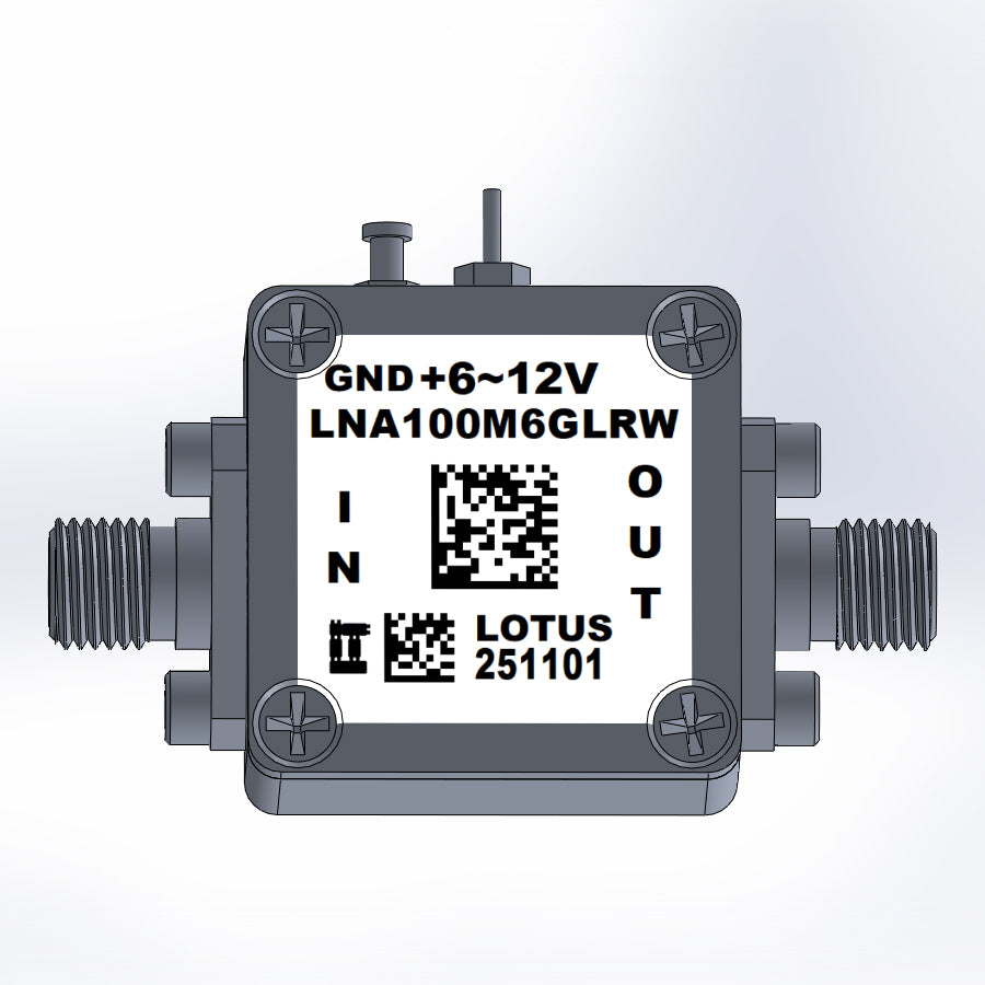 Low Noise Amplifier 0.3dB NF 100MHz to 6GHz 20dB Gain 22dBm P1dB SMA