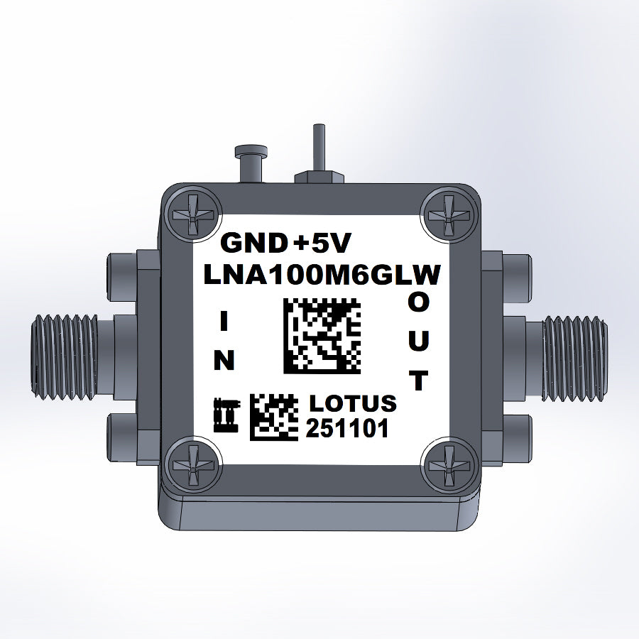 Low Noise Amplifier 0.3dB NF 100MHz to 6GHz 20dB Gain 22dBm P1dB SMA