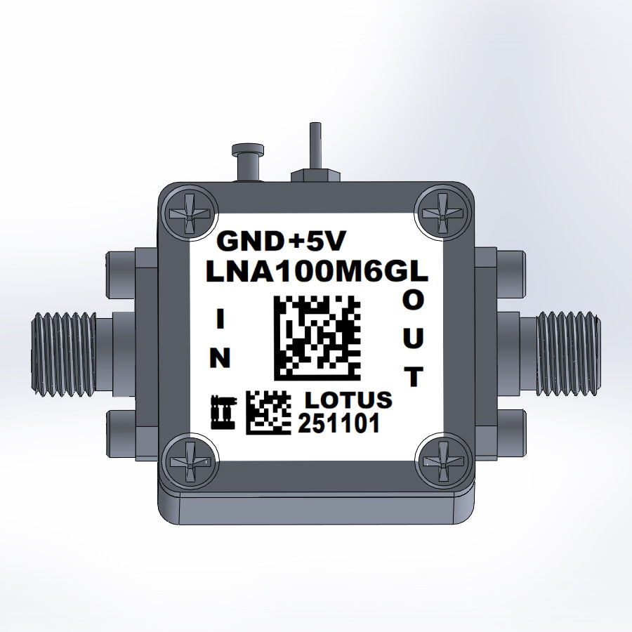 Low Noise Amplifier 0.3dB NF 100MHz to 6GHz 20dB Gain 22dBm P1dB SMA
