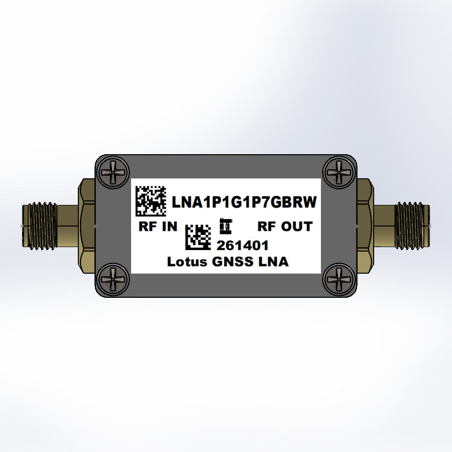 GPS/GNSS Low Noise Amplifier 0.6dB NF 1.1G-1.7GHz 29dB Gain 20dBm P1dB SMA EMI Shielded