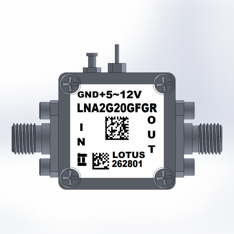Low Noise Amplifier 3.0dB NF 2~20GHz 16dB Flat Gain 19.5dBm P1dB SMA