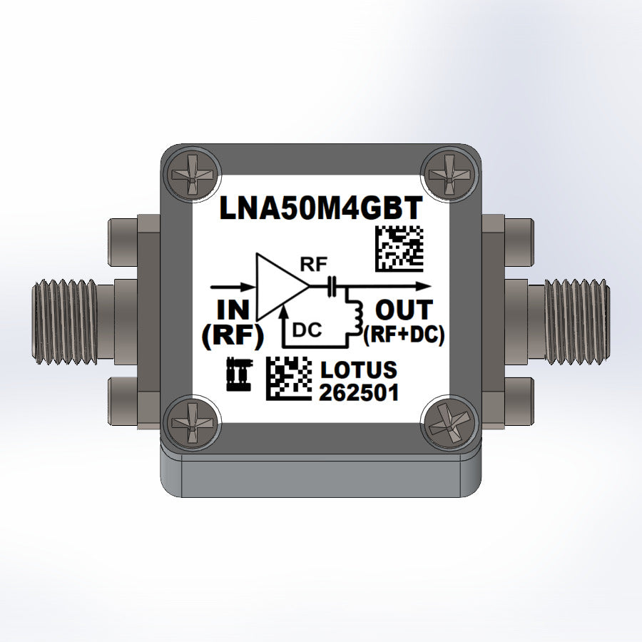 Broadband Low Noise Amplifier 0.8dB NF 50M~4GHz 18dB Gain with Bias Tee