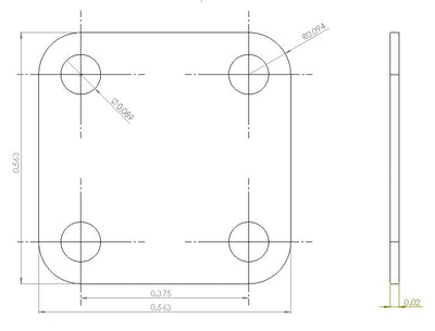 6UDD2W6S1A2 Enclosure Kit for 0.020"/0.5mm PCB (size 0.5625"x0.5625") 2 SMA Active 0.58" Height