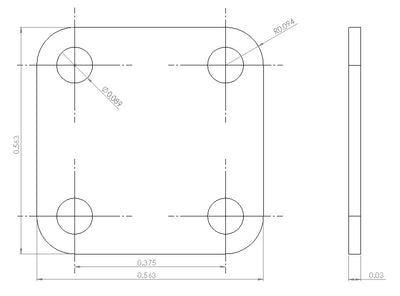 6UDD3W6S1A2 Enclosure Kit for 0.030"/0.8mm PCB (size 0.5625"x0.5625") 2 SMA Active 0.58" Height