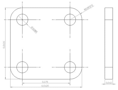 6UDD6W6S1A2 Enclosure Kit for 0.062"/1.6mm PCB (size 0.5625"x0.5625") 2 SMA Active 0.58" Height