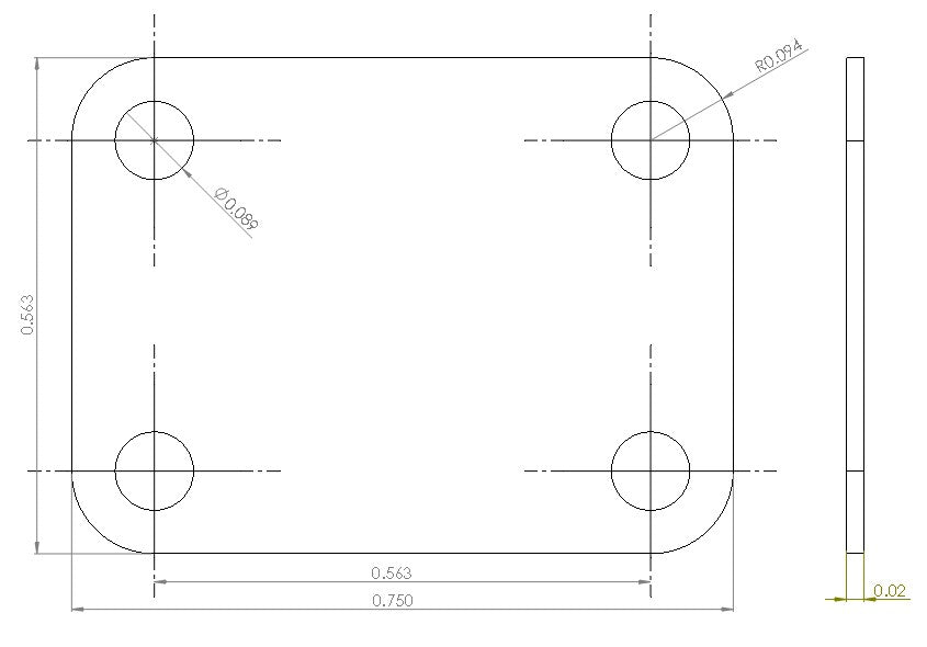 6UED2W6S1A3 Enclosure Kit for 0.020"/0.5mm PCB (size 0.75"x0.5625") 2 SMA 2 Active 0.58" Height