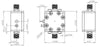 6UDD6W6S1A2 Enclosure Kit for 0.062"/1.6mm PCB (size 0.5625"x0.5625") 2 SMA Active 0.58" Height