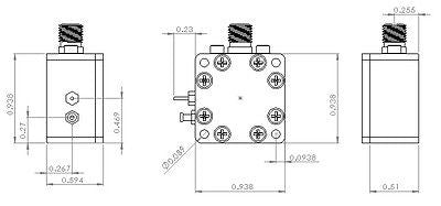 6UDD2W6S1A1 Enclosure Kit for 0.020"/0.5mm PCB (size 0.5625"X0.5625") 1 SMA Active 0.58" Height