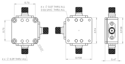 Passive Frequency Mixer (MIX3P7G10G) 3.7G - 10GHz RF and DC - 4G IF