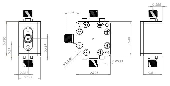 Passive Frequency Mixer (MIX2P4G7G) 2.4G - 7GHz RF and DC - 3G IF