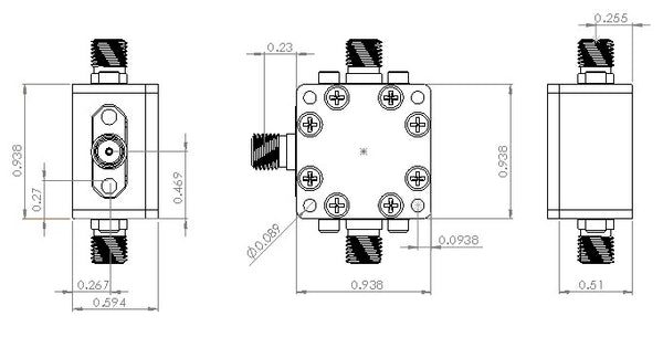 Passive Frequency Mixer (MIX2P4G7G) 2.4G - 7GHz RF and DC - 3G IF