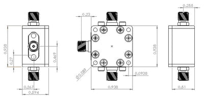 Passive Frequency Mixer (MIX750M4P2G) 750M - 4.2GHz RF and DC - 1.5G IF