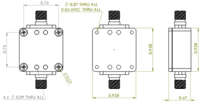 RF Enclosure Kit for 0.02"/0.5mm PCB (9/16"X9/16") Passive SMA Connector 0.48" Height