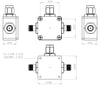 6UDD4W6H52SMAA3W Enclosure Kit for 0.040"/1mm PCB (size 0.5625"x0.5625") 3 SMA Active 0.6" Height